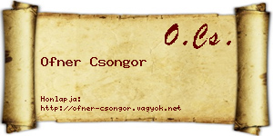 Ofner Csongor névjegykártya